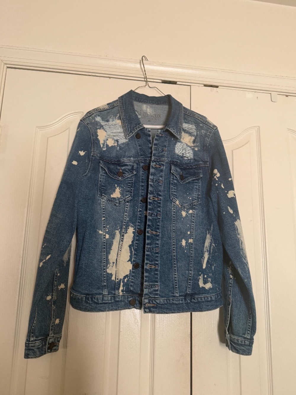 Distressed denim jean  jacket